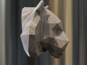 head tiger poly 3D Print Model