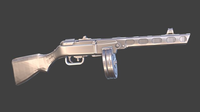 3d print ppsh lowpoly Modelo de impresión 3D .c4d .max .obj .3ds .fbx .stl .blend 