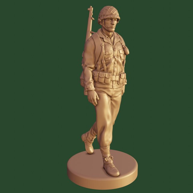 3d print us soldier ww2 3Dプリントモデル .c4d .max .obj .3ds .fbx .stl .blend 