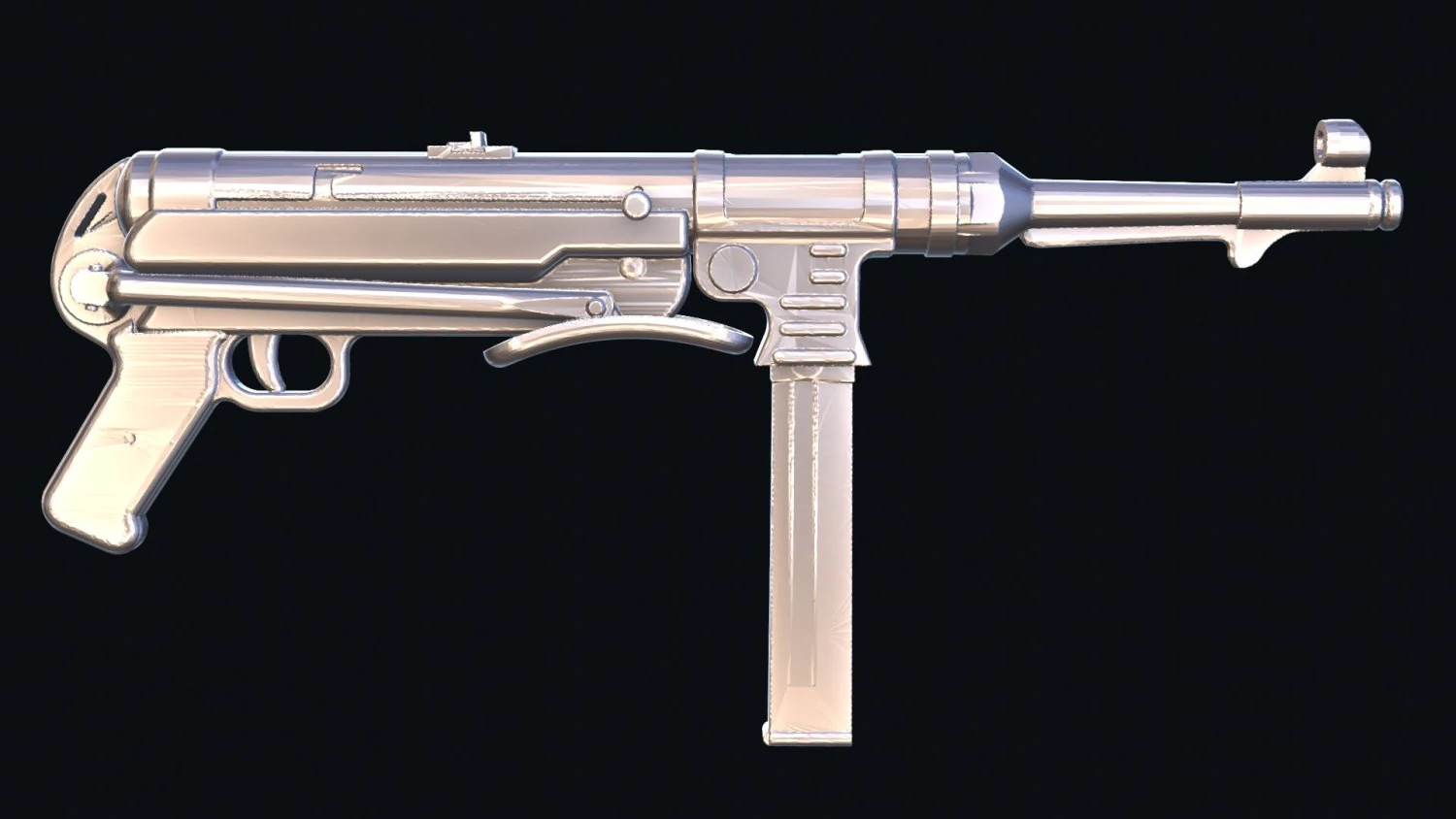 3d print mp40 lowpoly 3D Print Model .c4d .max .obj .3ds .fbx .stl .blend 