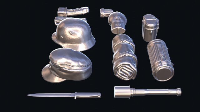 3d print germany set ww2 lowpoly 3D-Druckmodell .c4d .max .obj .3ds .fbx .stl .blend 