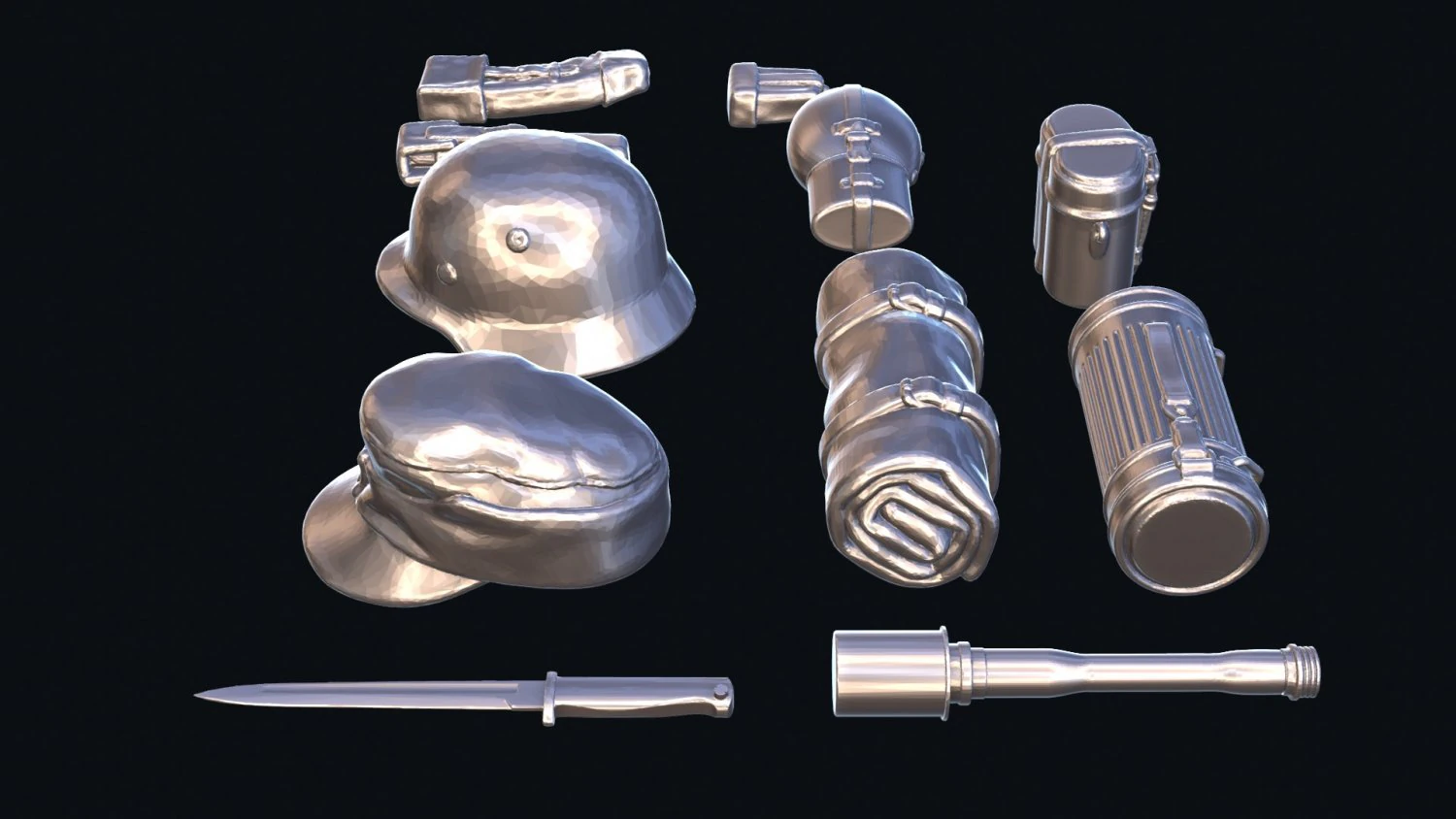 3d print germany set ww2 lowpoly 3D Print Model .c4d .max .obj .3ds .fbx .stl .blend 