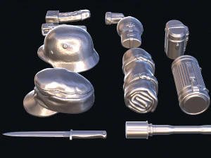 3DプリントドイツセットWW2ローポリ 3Dプリントモデル