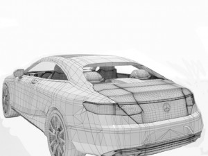 mercedes-benz s class coupe 3d car model Modelo 3D