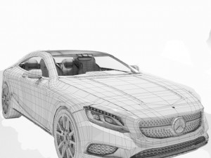 mercedes-benz s class coupe 3d car model Modelo 3D