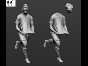 football soccer player 3Dプリントモデル