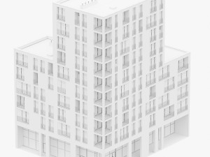 modern residential building 01 - night 3D-Modell
