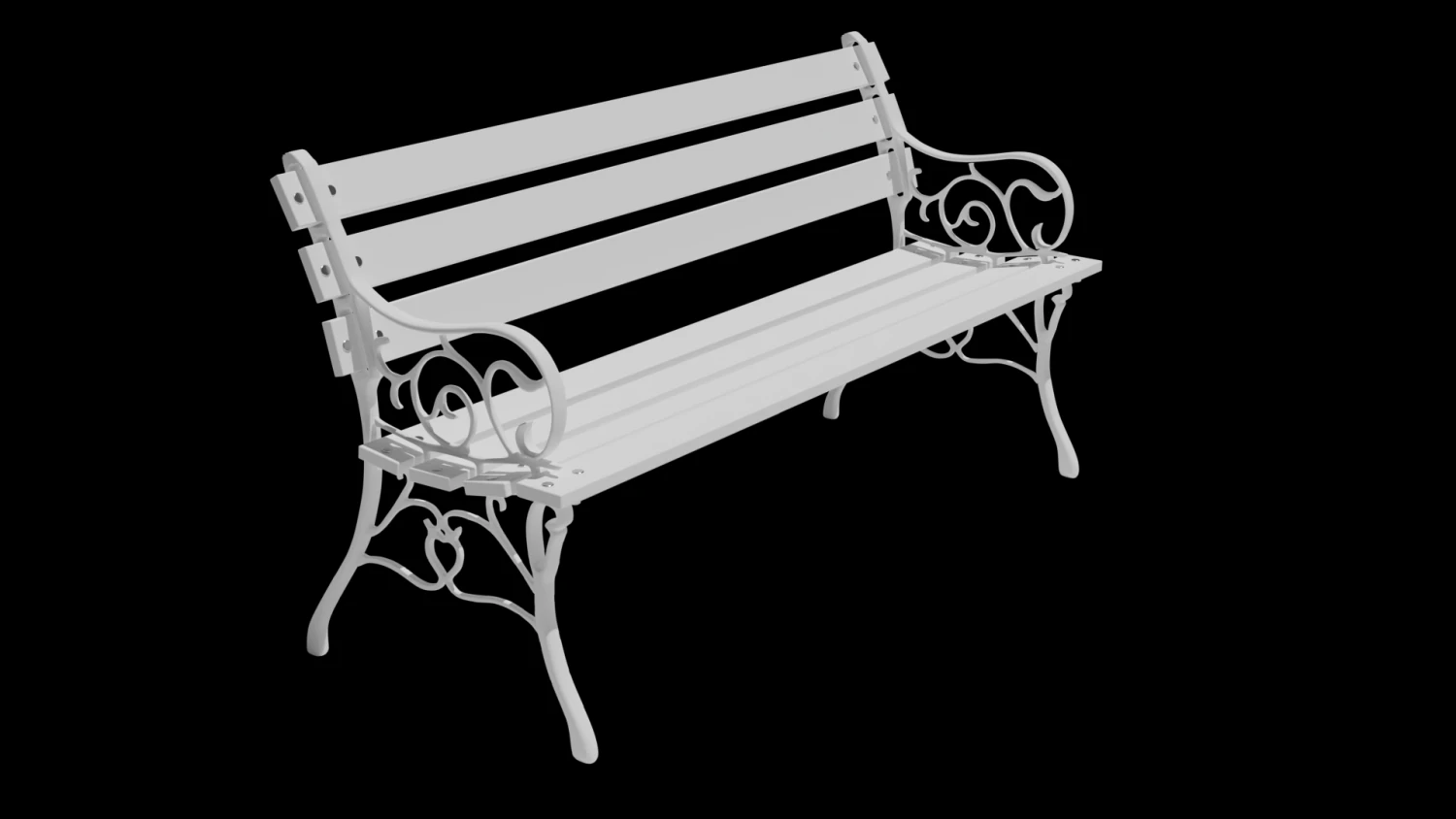 park bench 3D Model .c4d .max .obj .3ds .fbx .stl .blend 