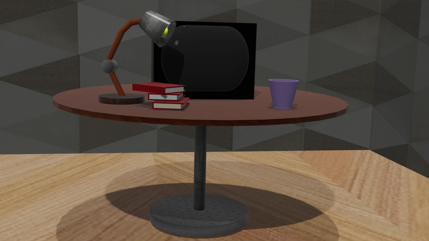table with old tv and ornaments 3D Model .c4d .max .obj .3ds .fbx .stl .blend 