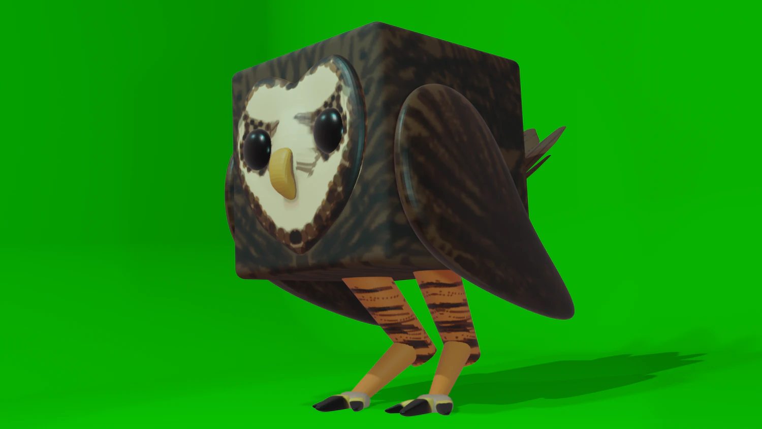 cute cube owl 3D Model .c4d .max .obj .3ds .fbx .stl .blend 