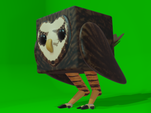 cute cube owl Modèle 3D