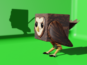 cute cube owl 3D 모델