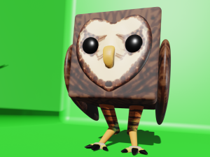 cute cube owl 3D 모델