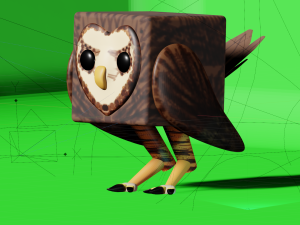 cute cube owl 3D 모델