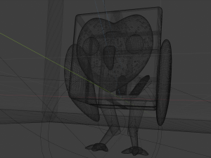 cute cube owl 3D 모델