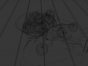 3d scene apple in dark room 3D Model