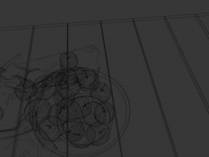 3d scene apple in dark room 3D Model
