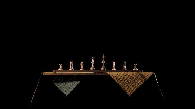 3d scene chess in dark room 3D Modell .c4d .max .obj .3ds .fbx .stl .blend