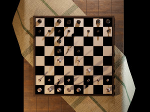 3d scene chess in dark room 3D Modell
