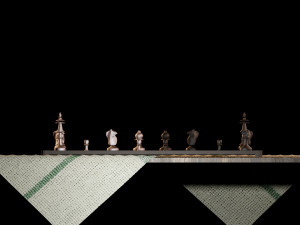 3d scene chess in dark room 3D Modell