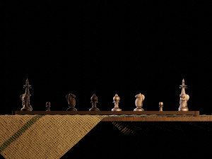 3d scene chess in dark room 3D Modell