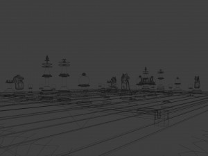 3d scene chess in dark room 3D Modell