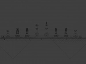 3d scene chess in dark room 3D Modell