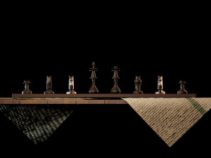 3d scene chess in dark room 3D Modell