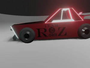 Animaci&oacute;n 3d de coche a la deriva de baja poli baja poli Modelo 3D