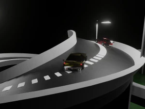 3d low poly drifting car animation low-poly 3D Model