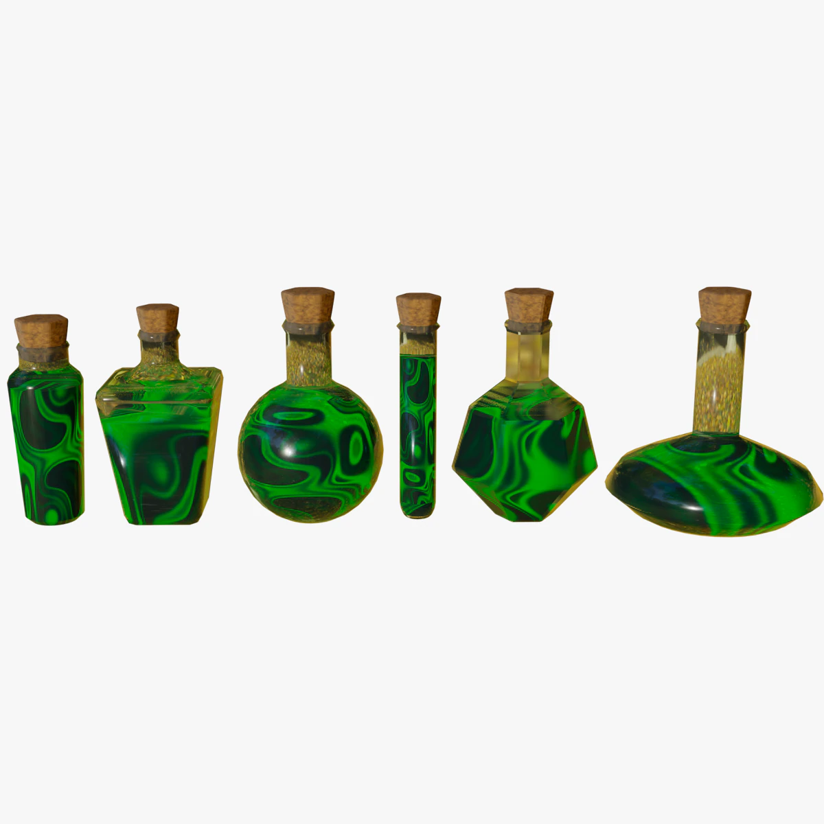 low-poly potion pack 3D Model .c4d .max .obj .3ds .fbx .stl .blend 