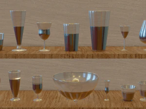 3d set of glasses 3D Model