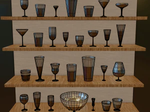 3d set of glasses 3D Model