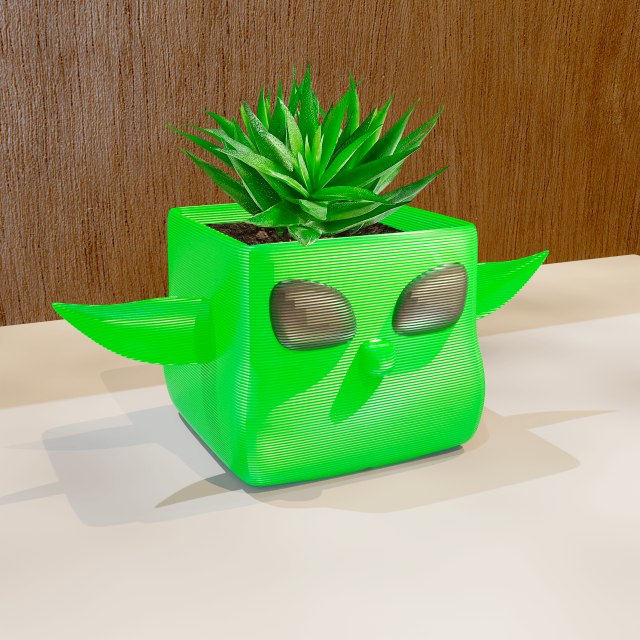 pots baby yoda - grogu - 3D Print Model .c4d .max .obj .3ds .fbx .stl .blend 