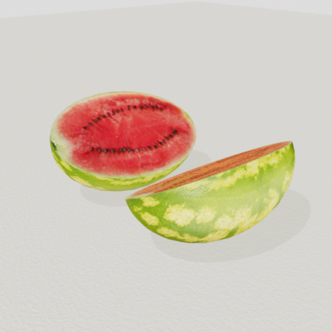 realistic watermelon 3D Model .c4d .max .obj .3ds .fbx .stl .blend 
