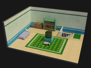 leaf green pokmon room 3D Model