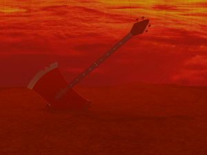marceline bass axe with guitar 3D Model
