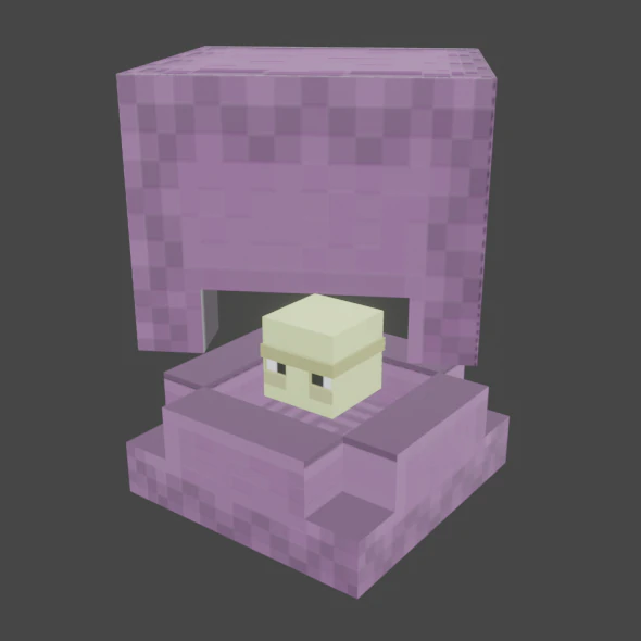 shulker minecraft 3D Model .c4d .max .obj .3ds .fbx .stl .blend