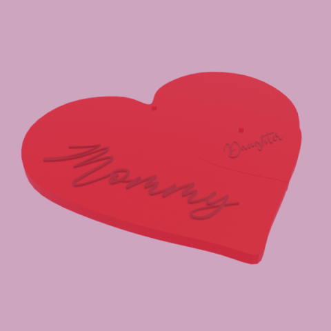 mothers day necklace - mother and daughter 3D Принт Модель .c4d .max .obj .3ds .fbx .stl .blend 