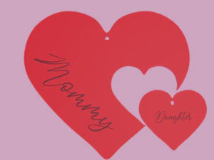 mothers day necklace - mother and daughter 3D Print Model