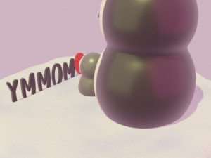 mothers day penguin mom and son 3D Model