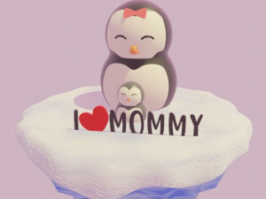 mothers day penguin mom and son 3D Model
