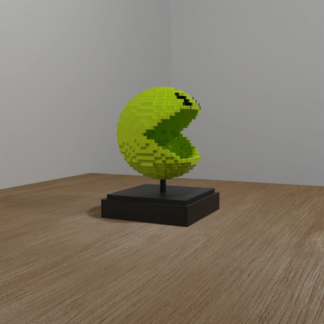 pac-man pixels figurine 3D Print Model .c4d .max .obj .3ds .fbx .stl .blend 