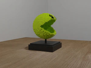 पैक-मैन पिक्सल मूर्ति 3D प्रिंट मॉडल
