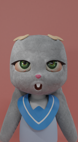 furry rabbit 3D Model .c4d .max .obj .3ds .fbx .stl .blend 