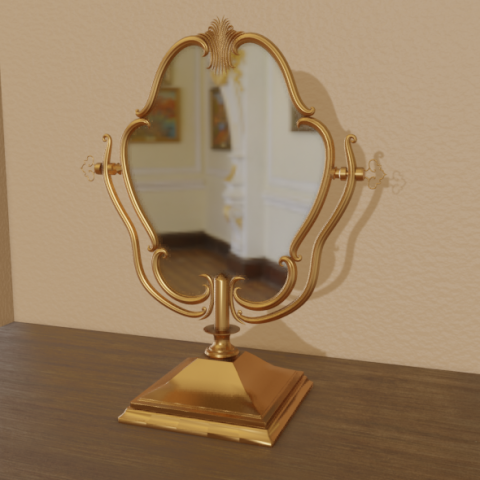 baroque oval mirror 3D मॉडल .c4d .max .obj .3ds .fbx .stl .blend 