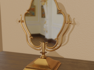 baroque oval mirror 3D Model