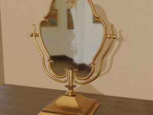 बारोक अंडाकार दर्पण 3D मॉडल