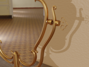 baroque oval mirror 3D मॉडल