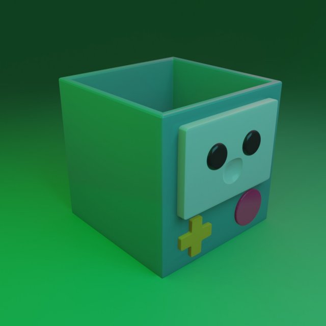 bmo plant pot 3D 打印模型 .c4d .max .obj .3ds .fbx .stl .blend 